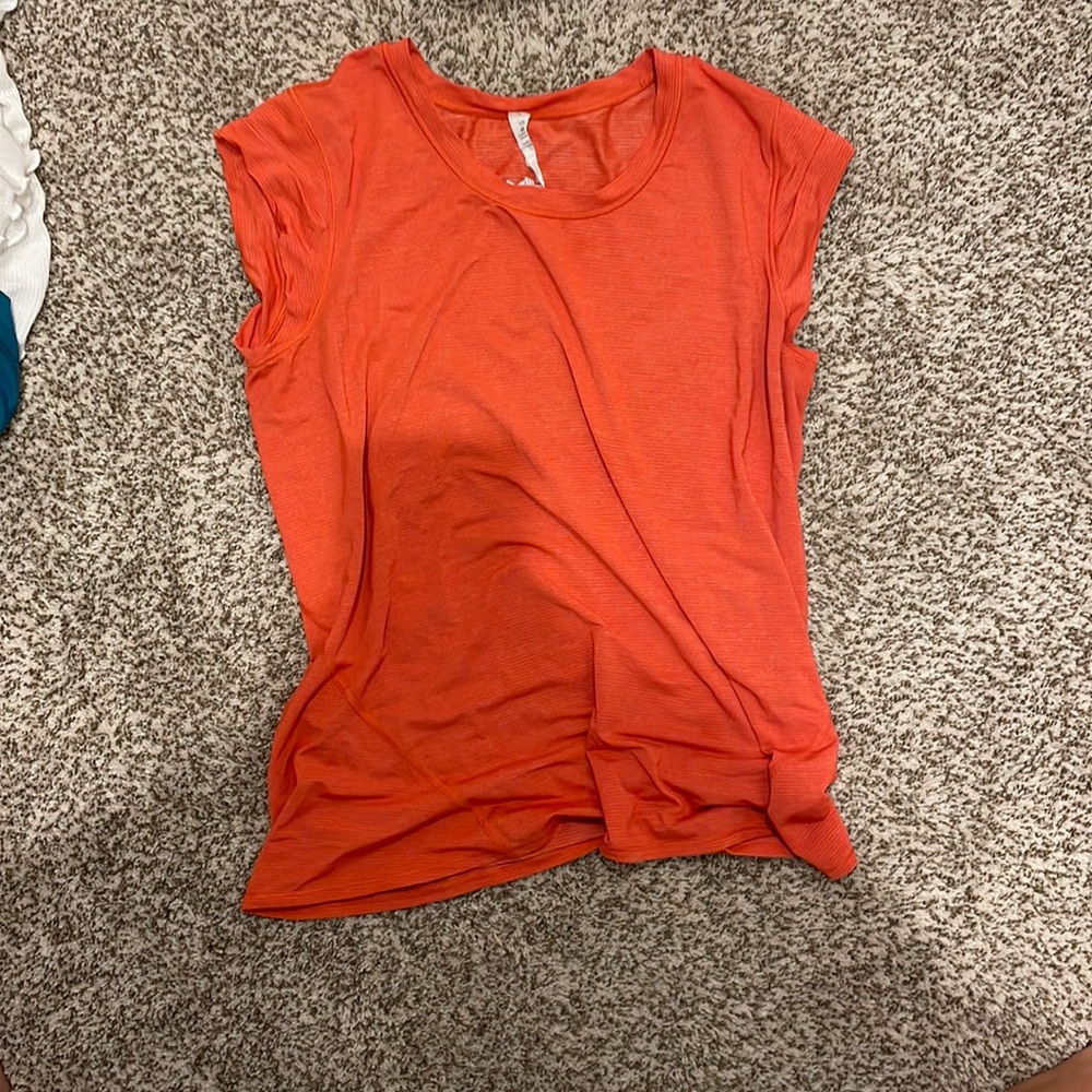 lulu lemon running top orange size 10